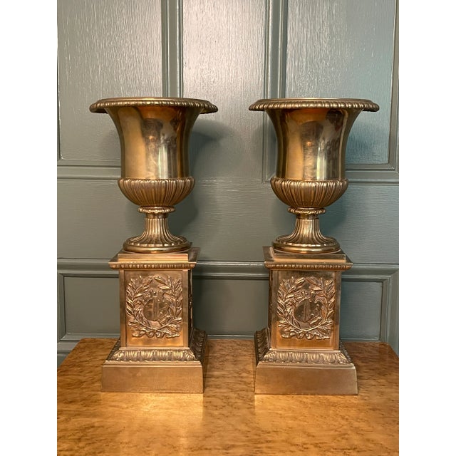 1800s Gilt Bronze Medici Urns - a Pair For Sale - Image 11 of 11