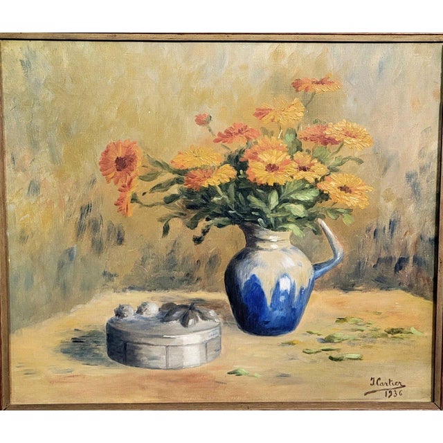 1920s Jacques Cartier, Still Life with Flowers, 1920s, Oil on Canvas, Framed For Sale - Image 5 of 7