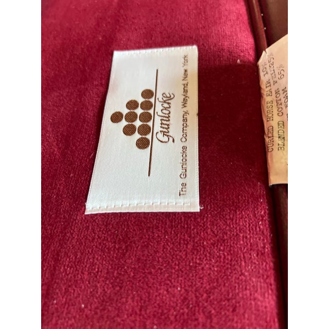 Mid 20th Century Gunlocke Oxblood Leather Camelback Sofa With Nailhead Trim For Sale - Image 12 of 13