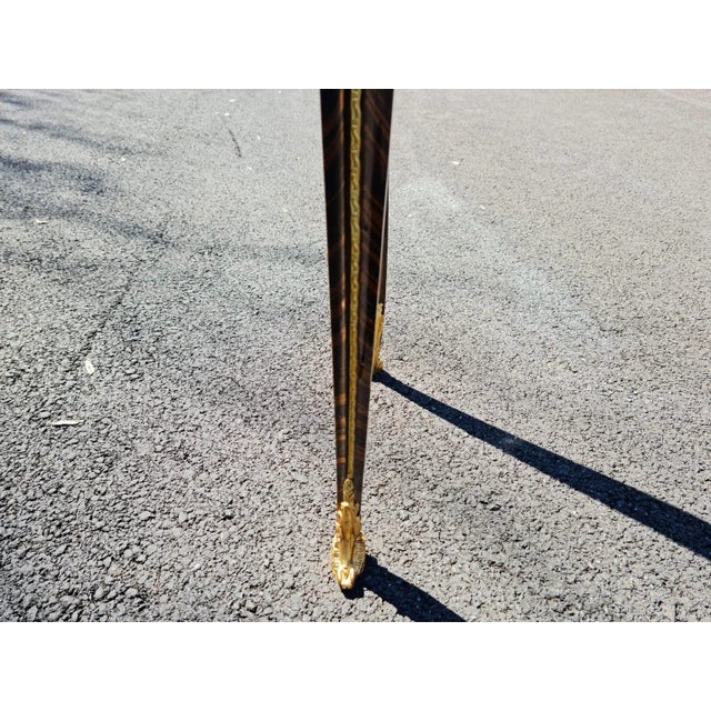Wood Lady French Style Marquetry Gilt Bronze Desk/Table With Clock for Home and Office. For Sale - Image 7 of 13