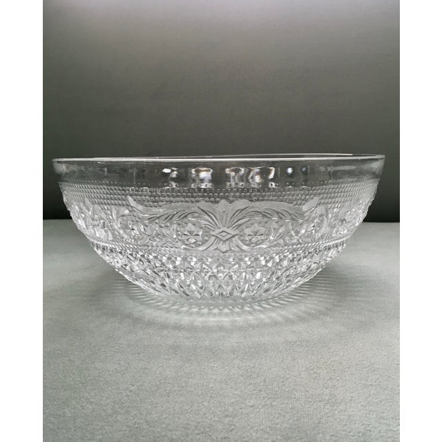 Mid 20th Century Mid 20th Century Scrollwork Pressed Glass Serving Bowl For Sale - Image 5 of 6