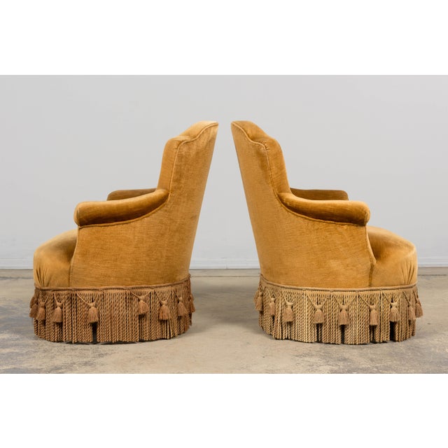 19th Century French Napoleon III Armchairs W/ Golden Ochre Mohair - A Pair For Sale - Image 13 of 18