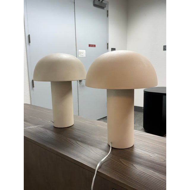 2010s Studio Anansi for Cb2 Enoki Natural Dome Sandstone Table Lamps, Pair For Sale - Image 5 of 12