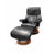 DESCRIPTION: Classic Ekornes Stressless recliner with matching ottoman in black leather. Clean, high-back profile with...