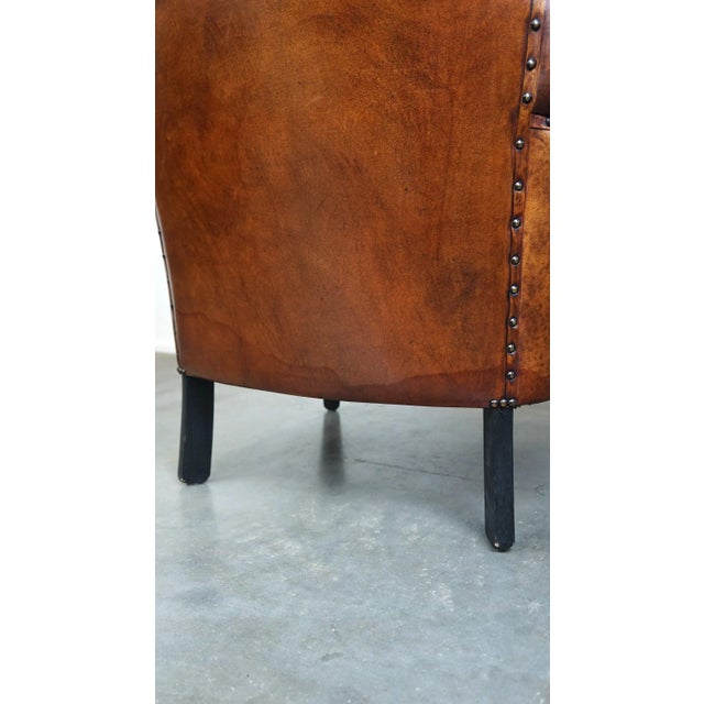 Vintage Sheep Leather Armchair For Sale - Image 11 of 12
