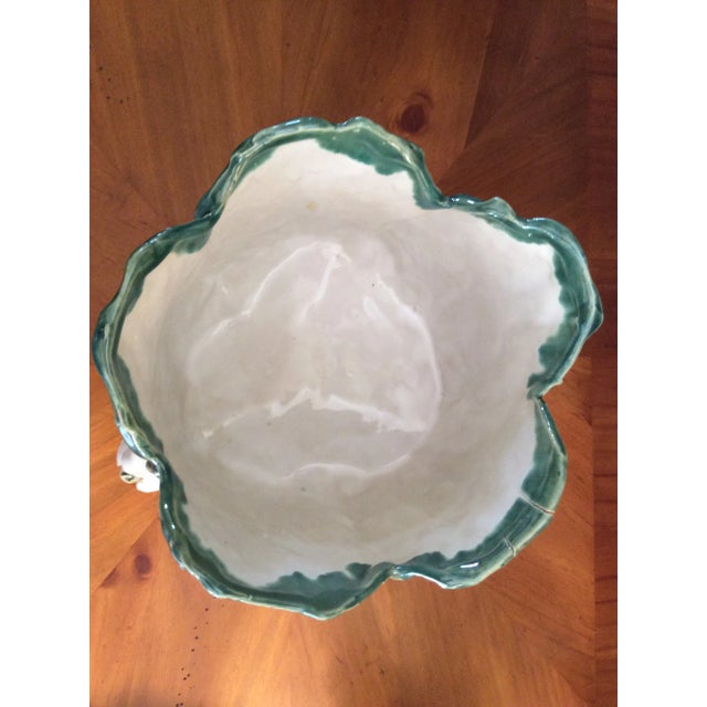 Majolica Large Majolica Cabbage & Rabbit Vase For Sale - Image 4 of 10