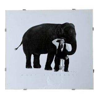 1964 Signed Sid Avery Buster Keaton “What Elephant” Framed Poster For Sale