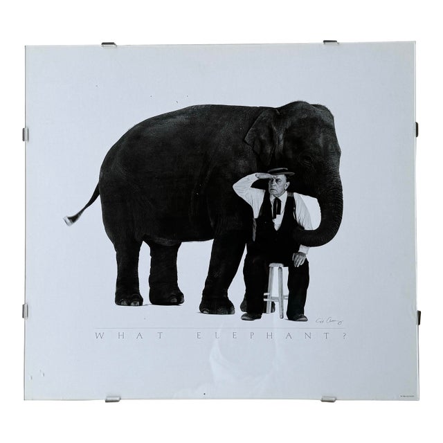 1964 Signed Sid Avery Buster Keaton “What Elephant” Framed Poster For Sale