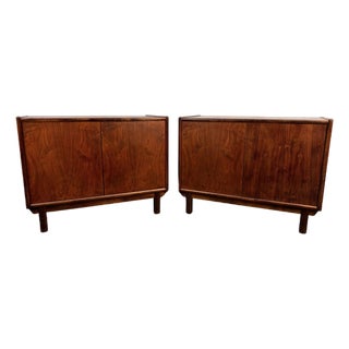 Pair of Mid 20th Century Walnut Cabinets For Sale