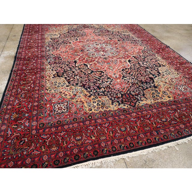 Charcoal Galerie Shabab Collection Early 20th Century Persian Sarouk Room Size Carpet For Sale - Image 8 of 10