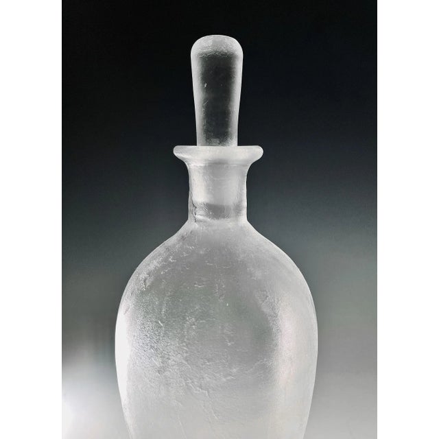 Splendid decanter by Vicke Lindstrand for Orrefors, Sweden. Art Deco Glass from the Iced series designed in the 1930's....
