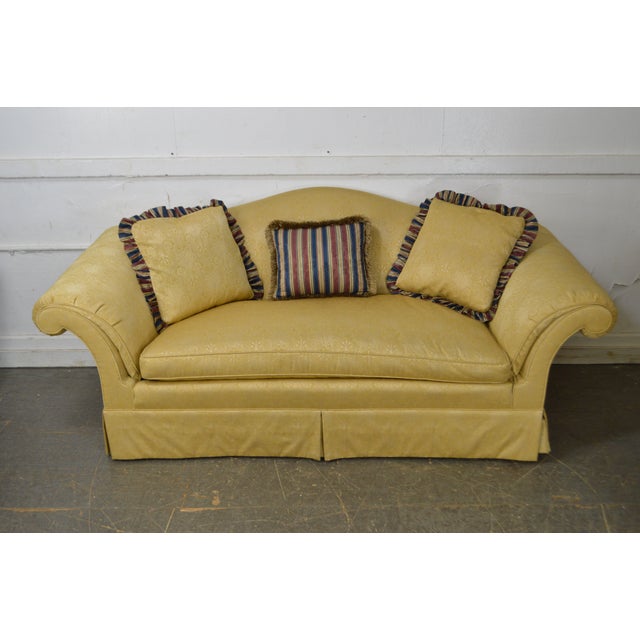 Southwood Custom Gold Upholstered Sofa (B) Chairish