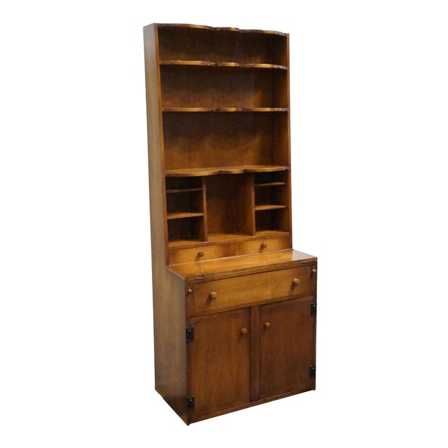 Whitney Furniture Solid Hard Rock Maple Early American 32" Secretary Desk 7493 For Sale - Image 4 of 18