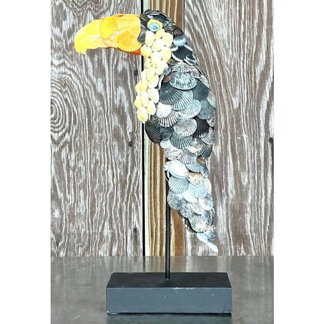 Vintage Coastal Shell Encrusted Toucan For Sale In West Palm - Image 6 of 8