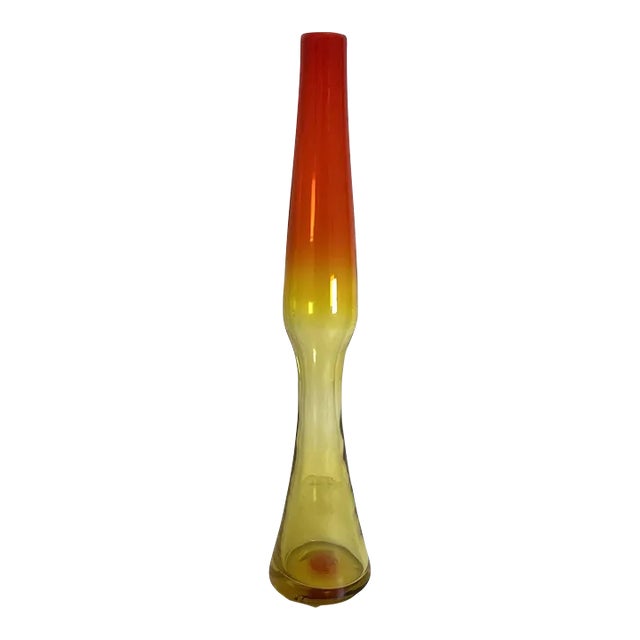 Vintage 1966 Blenko Slim Bud Vase, Designed by Wayne Husted For Sale