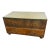 Vintage Sarreid Ltd. Handcrafted in Spain Brass-Clad Campaign Coffee Table With Two Drawers and Glass Top For Sale