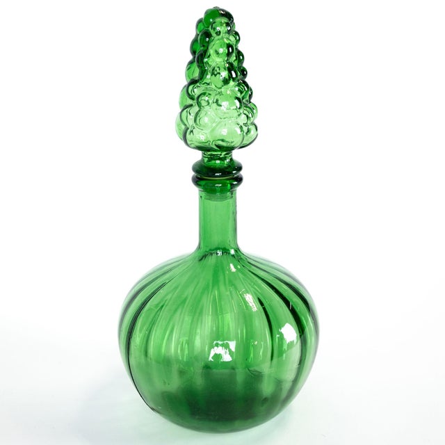1960s Murano Style Green Art Glass / Decanter, Possibly Empoli For Sale In Boston - Image 6 of 8