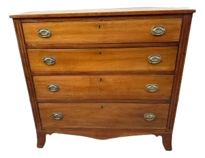 Antique Federal Style Mahogany Serpentine Chest of Drawers., Circa Late 18th to Early 19th Century
