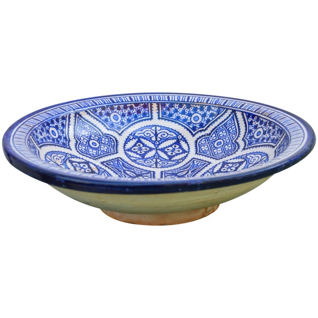 Ceramic Ceramic Bowl W/ Arabesque Pattern For Sale - Image 7 of 12