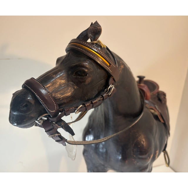 Monumental Leather Horse Sculpture With Western Saddle — Ranch Modern Equestrian Decor For Sale In Philadelphia - Image 6 of 12