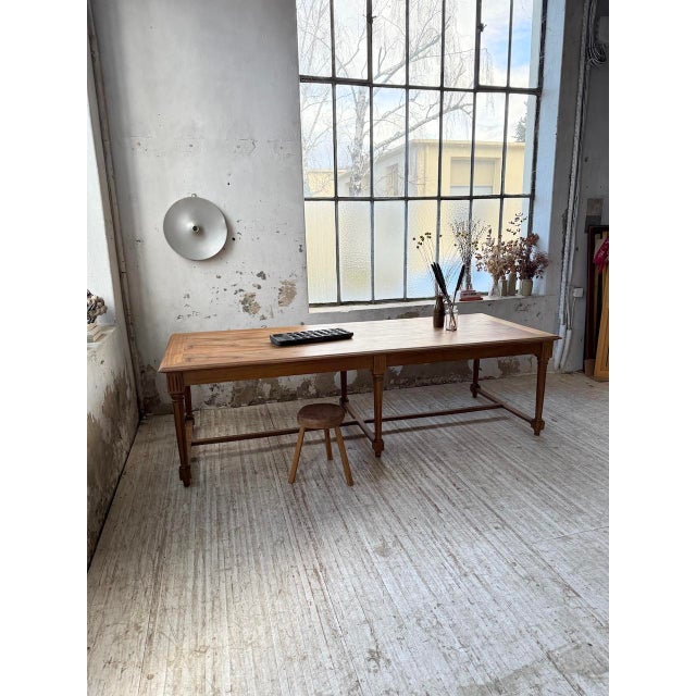 Walnut Farmhouse Conference Table, 1950s For Sale - Image 4 of 18