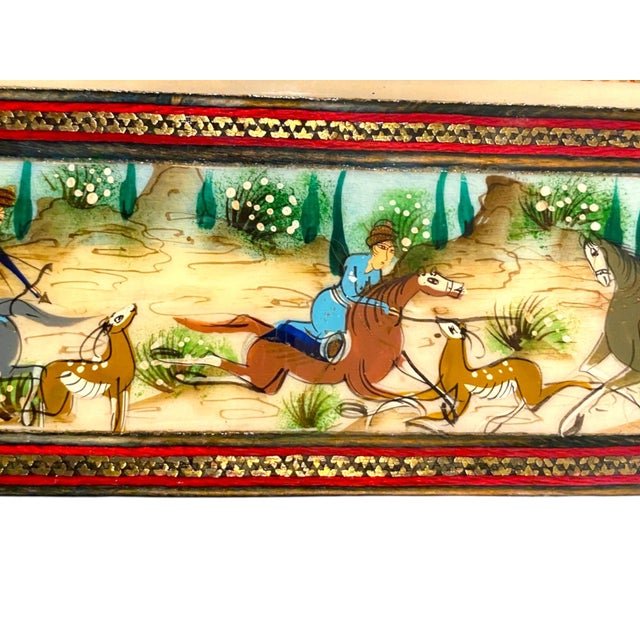 Persian Khatam Chess Board With Micro-Mosaic and Handpainted Decoration and Backgammon Board For Sale In San Francisco - Image 6 of 18