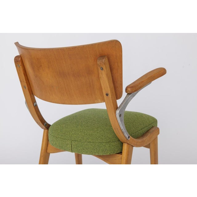 Beige Vintage German Armchair in Beech, 1950s For Sale - Image 8 of 10