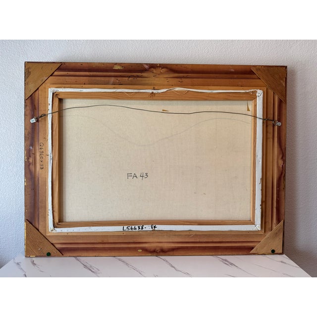 Realism Vintage Romantic Landscape Oil Painting, Signed John Pollins, Ornate Giltwood Frame For Sale - Image 3 of 5