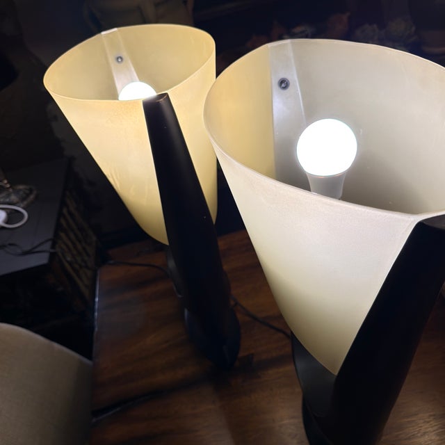 Pair of Sculptural U-Shape Table Lamps - Mid Century Modern Style For Sale - Image 9 of 12