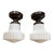 1920s Deco Milkglass Ribbed Flushmount Ceiling Lights - a Pair For Sale