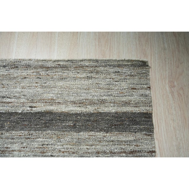 9x12 Lila Violet Light Gray Solid Open Field Flatweave Wool Carpet Rug For Sale In New York - Image 6 of 9