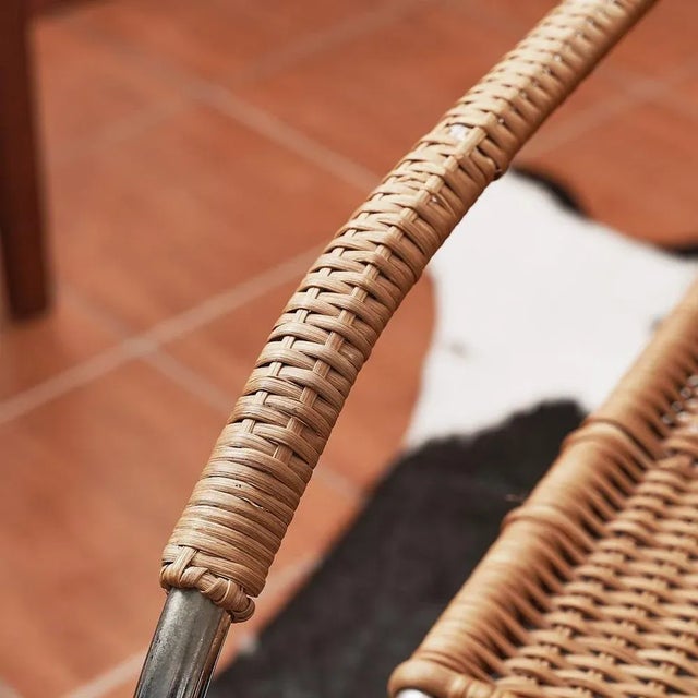 MR20 Chair in Wicker and Chromed Metal by Ludwig Mies Van Der Rohe, 1960s For Sale - Image 5 of 8