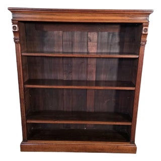 Antique Victorian Adjustable Openshelf Bookcase in Walnut, 1890s For Sale