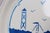 Large Vintage Blue and White Enamelware Platter / Tray With Sailboat and Lighthouse Motif For Sale - Image 10 of 11