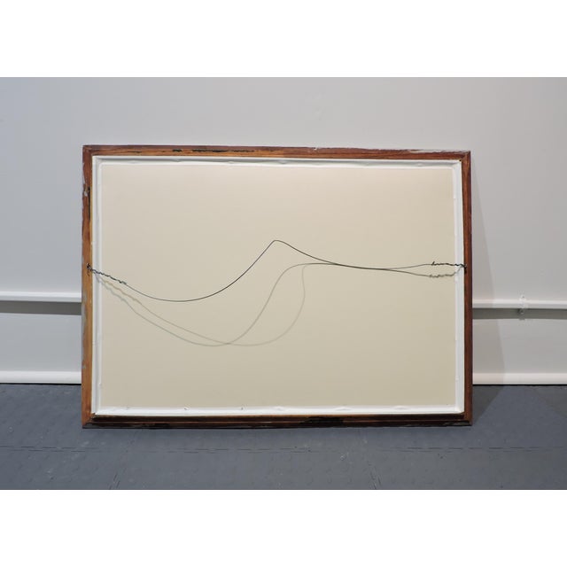 Blue Framed Mid Century Modern Abstract Landscape Pastel Painting, Klee, Miro Style For Sale - Image 8 of 9