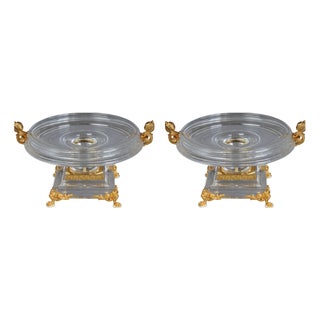 Acrylic Bowls with Gilding, Set of 2 For Sale