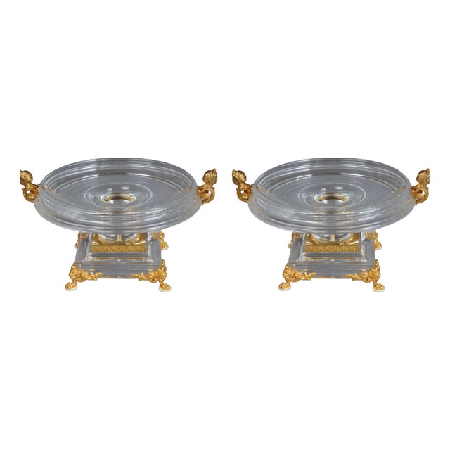 Acrylic Bowls with Gilding, Set of 2 For Sale