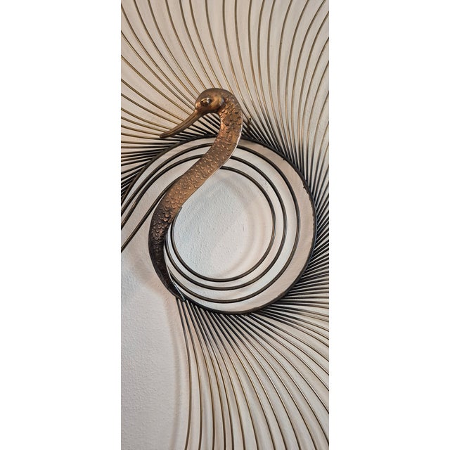 Mid-Century Modern 1980s Mid-Century Modern Curtis Jere Signed Brass Peacock Starburst For Sale - Image 3 of 4