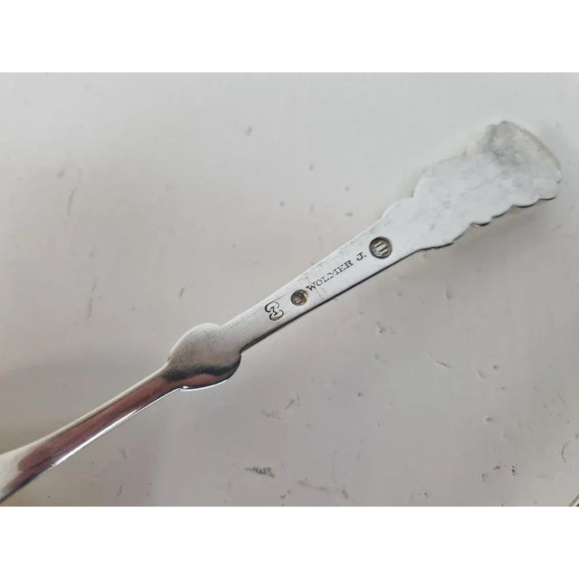 Metal Danish Serving Spoons by Christian F. Heise, 1916, Set of 2 For Sale - Image 7 of 8