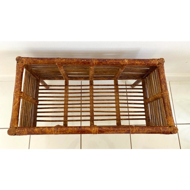 Incredible vintage bamboo Planter can also be used for storing blankets, pillows, or magazines.