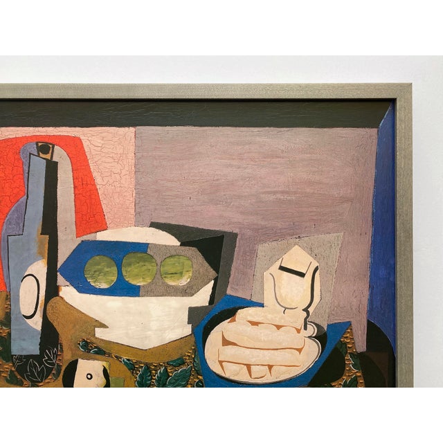 Pablo Picasso Vintage 1992 Modernist Lithograph Print Framed Cubist Exhibition Poster " Still Life With Biscuits " 1924 For Sale - Image 9 of 12