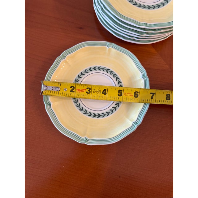1990s Villeroy and Boch “French Garden Fleurence” Breakfast Saucers- Set of 7 For Sale - Image 9 of 9