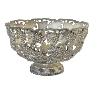 Late 20th Century Godinger Grapevine Pattern Fruit Bowl