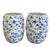 This is a pair of beautiful blue and white porcelain garden stool with a vibrant design or small swallow birds flying...