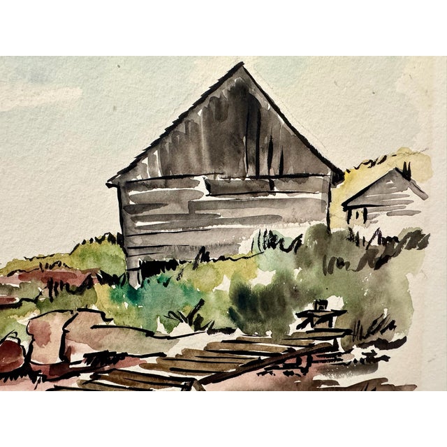 Original watercolor on paper by Henry Emil Salloch, also known as Heinz Emil Salloch, the German-born American artist and...