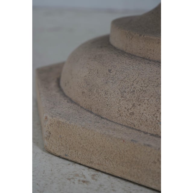 White Round Inlaid Marble Top Pedestal Base Dining Room Table For Sale - Image 8 of 13