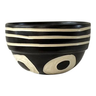 1990s Ceramic Bowl With High Contrast Geometric Design by Kathy Erteman For Sale