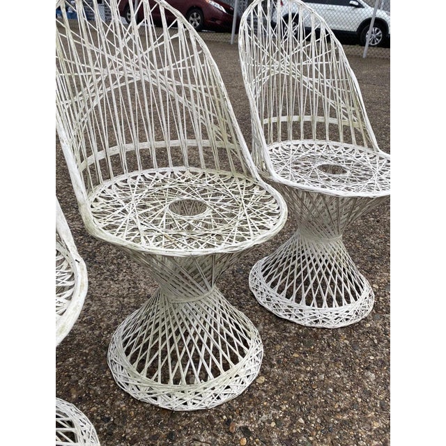 Vintage Russell Woodard Mid Century Modern Spun Fiberglass Patio Dining Set 5 Pc For Sale - Image 9 of 12