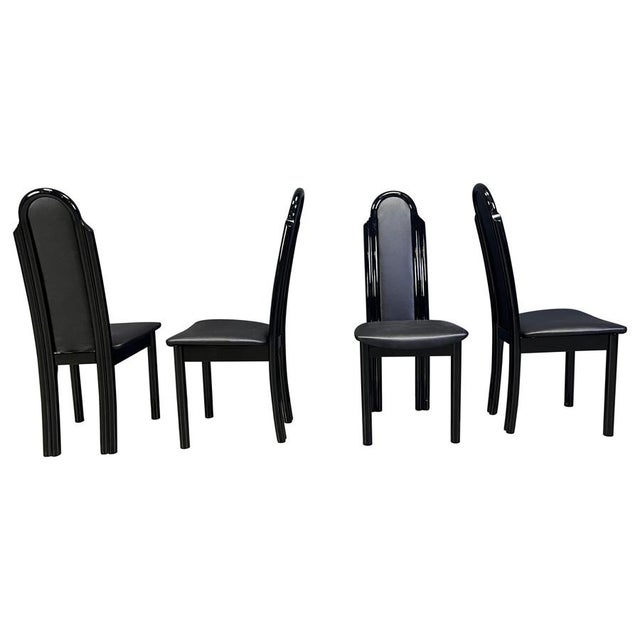 Postmodern Italian Lacquered Wood Dining Chairs, 1980s, Set of 4 For Sale - Image 12 of 12