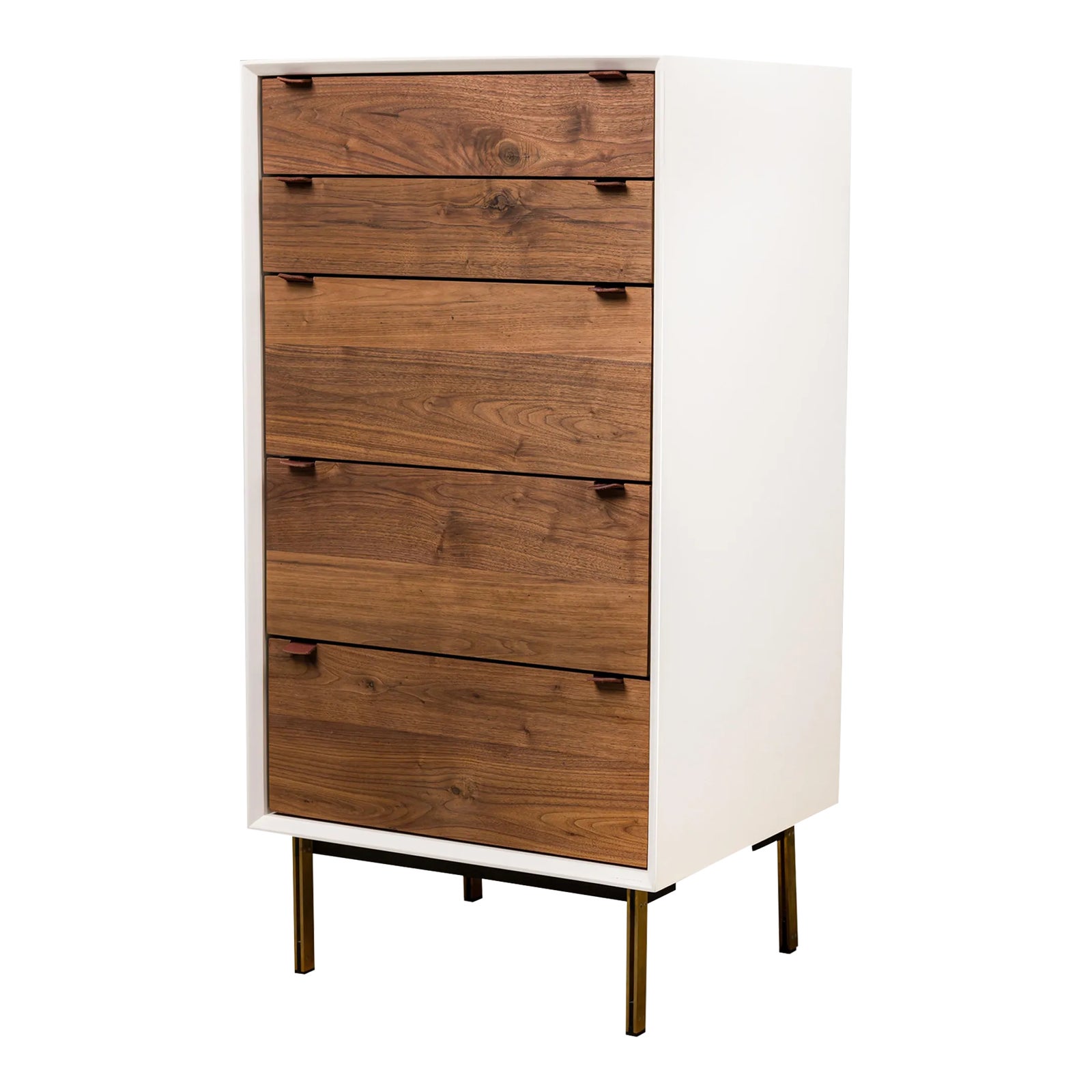 Contemporary / Modern White "Lustrosa" Cabinet and Natural Wood 5